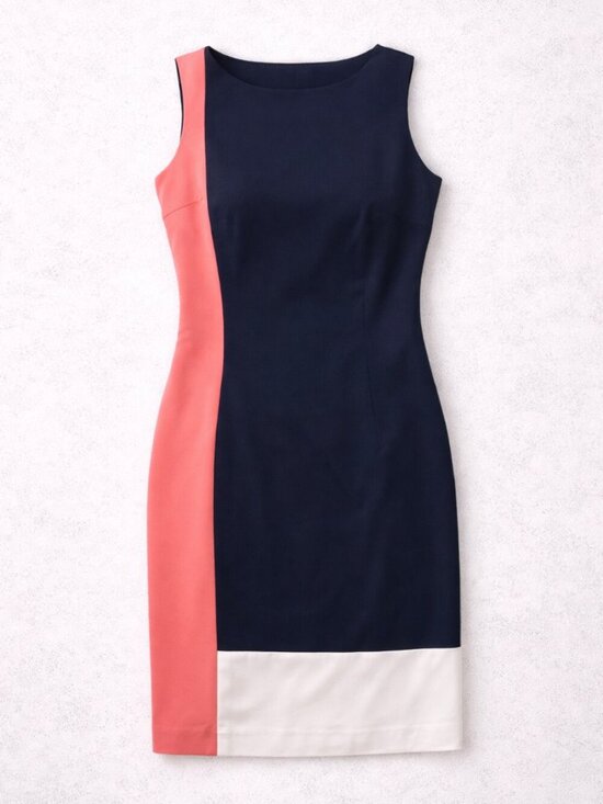 Lauren Ralph Lauren Dresses & Skirts - LAUREN Ralph Lauren Women's Colorblock Navy Sleeveless Sheath Dress Size 4